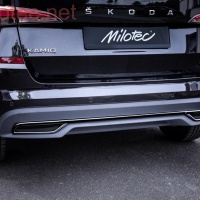 Milotec Dummy � koncovky v�fuku s dekor li�tou n�razn�ku, �ern� leskl� klav�rlak �koda Kamiq / Kamiq Monte Carlo -- od roku v�roby 2019-